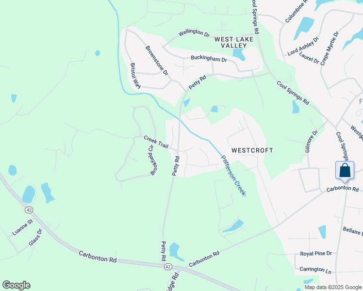 map of restaurants, bars, coffee shops, grocery stores, and more near 2544 Creek Trail in Sanford