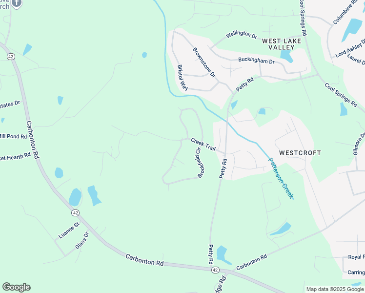 map of restaurants, bars, coffee shops, grocery stores, and more near 104 Brookfield Circle in Sanford