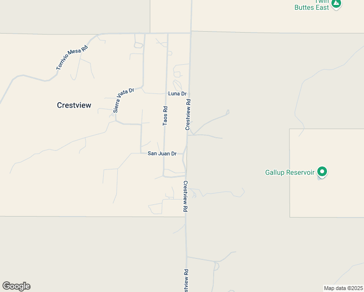 map of restaurants, bars, coffee shops, grocery stores, and more near San Juan Drive in Gallup