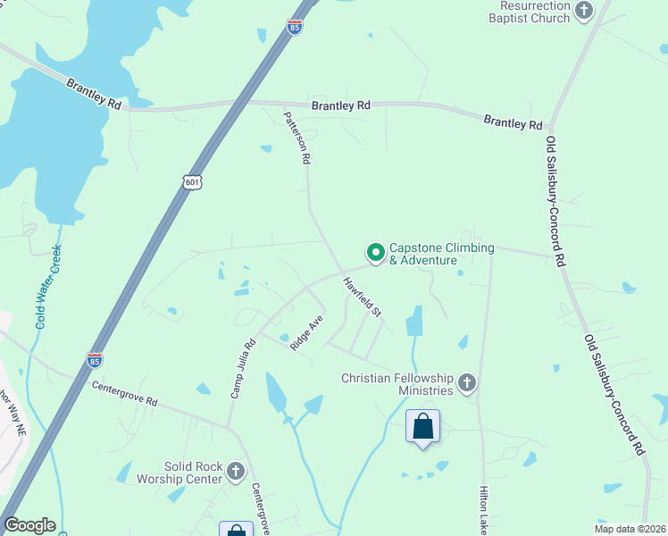 map of restaurants, bars, coffee shops, grocery stores, and more near 4993 Hawfield Street in Kannapolis