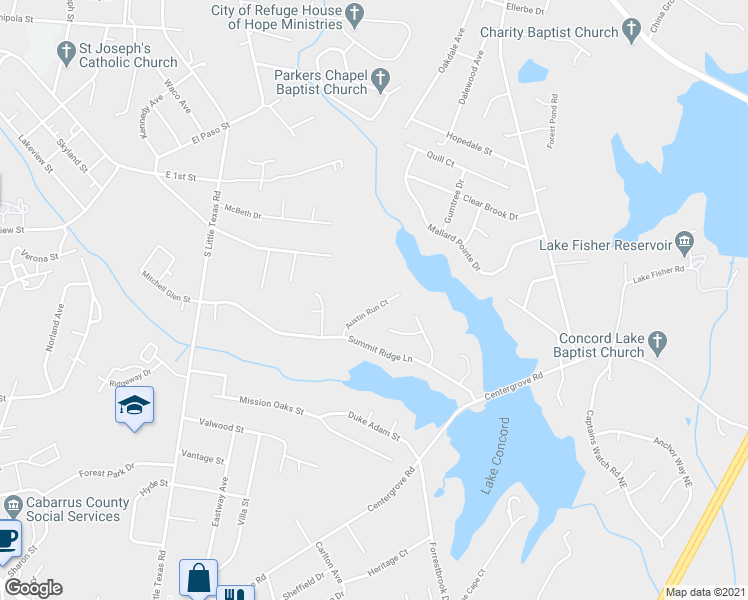 map of restaurants, bars, coffee shops, grocery stores, and more near 1811 Mary Wynn Court in Kannapolis