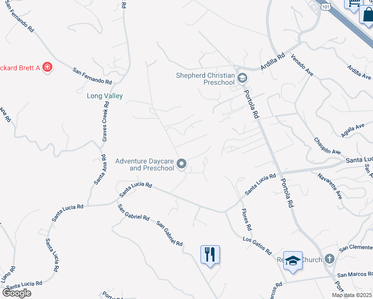 map of restaurants, bars, coffee shops, grocery stores, and more near 5801 Cascabel Road in Atascadero