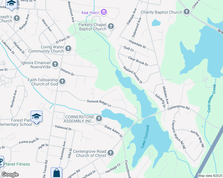 map of restaurants, bars, coffee shops, grocery stores, and more near 129 Austin Run Court in Kannapolis