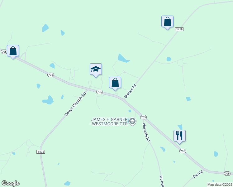 map of restaurants, bars, coffee shops, grocery stores, and more near 2199 North Carolina 705 in Seagrove