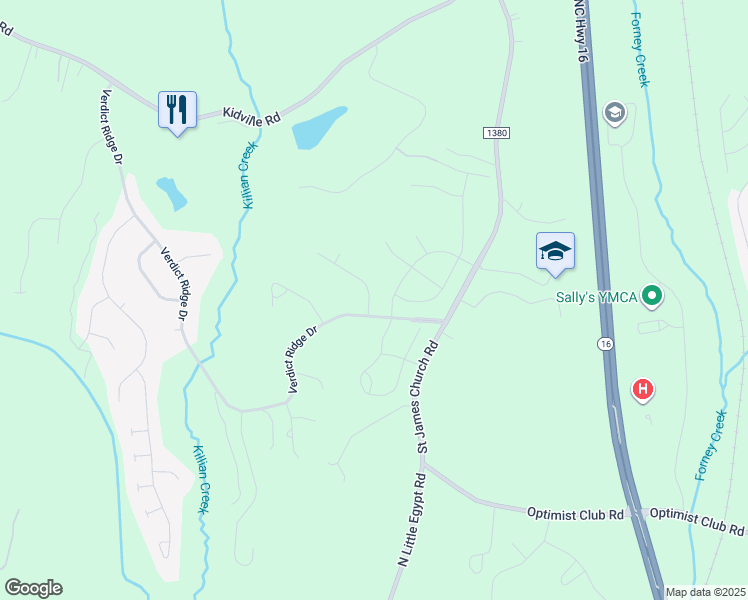 map of restaurants, bars, coffee shops, grocery stores, and more near Oakmont Drive in Denver