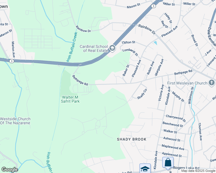 map of restaurants, bars, coffee shops, grocery stores, and more near 1233 Bethpage Road in Kannapolis