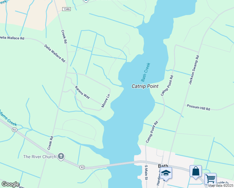 map of restaurants, bars, coffee shops, grocery stores, and more near 520 Moore Lane in Bath