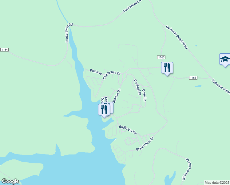 map of restaurants, bars, coffee shops, grocery stores, and more near 103 Oak Street in New London