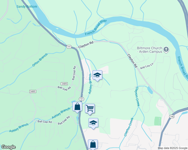 map of restaurants, bars, coffee shops, grocery stores, and more near 26 Joshua Ridge in Arden
