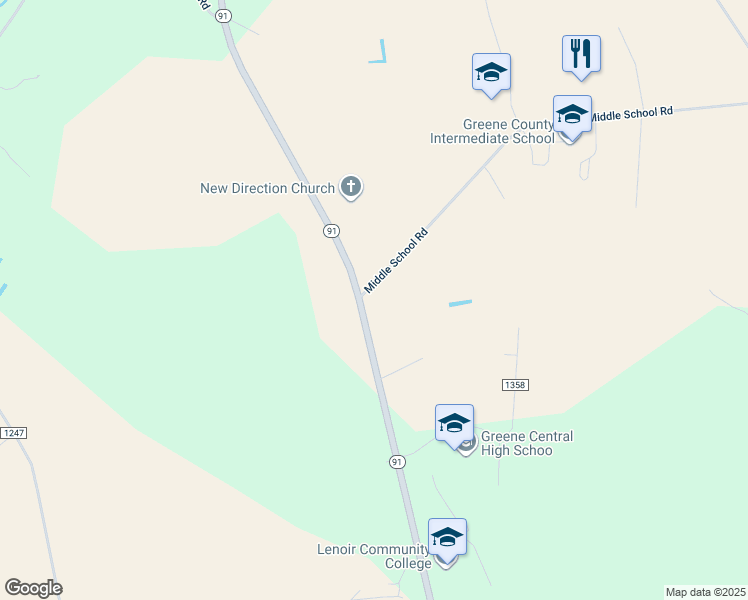 map of restaurants, bars, coffee shops, grocery stores, and more near 1500 North Carolina 91 in Snow Hill