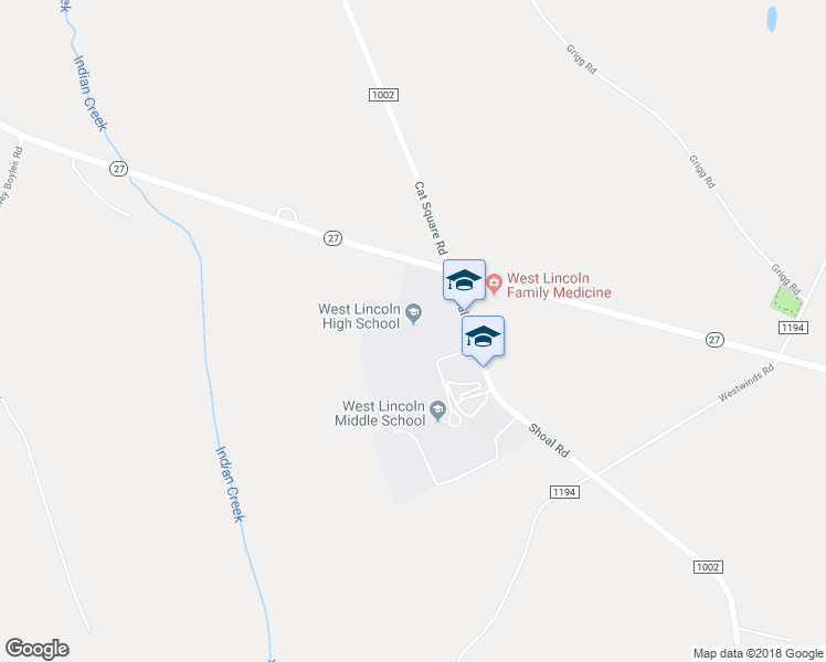 map of restaurants, bars, coffee shops, grocery stores, and more near 172 Shoal Road in Lincolnton