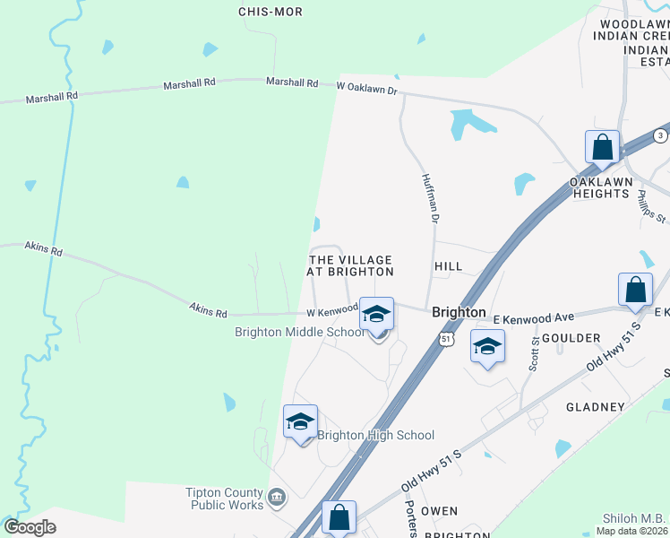 map of restaurants, bars, coffee shops, grocery stores, and more near 303 Miss Helen Cir in Brighton