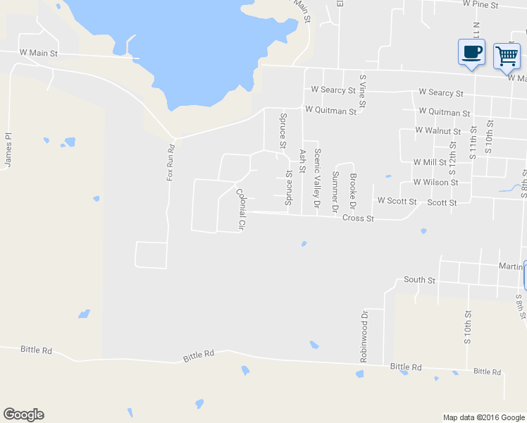 map of restaurants, bars, coffee shops, grocery stores, and more near 2141 George Lane in Heber Springs