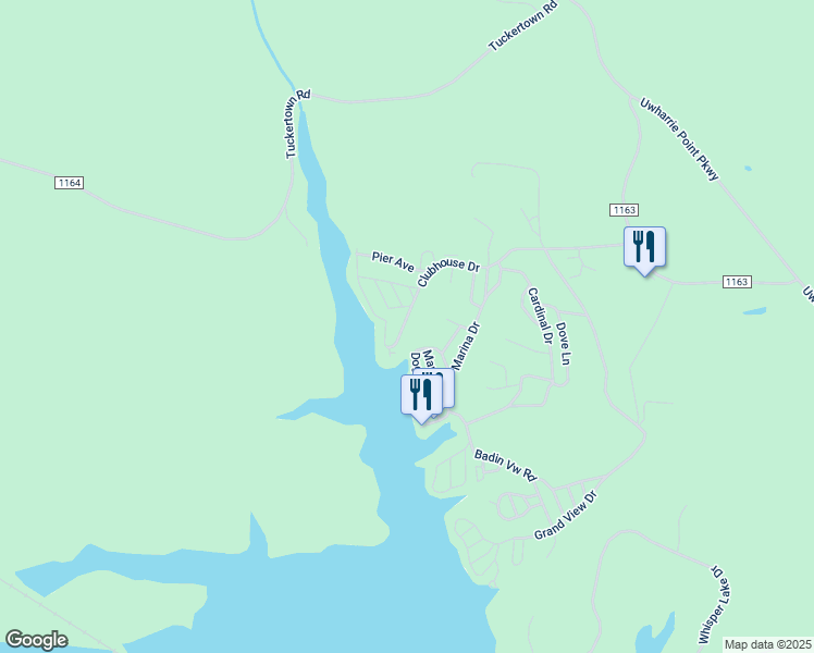 map of restaurants, bars, coffee shops, grocery stores, and more near 163 Clubhouse Drive in New London