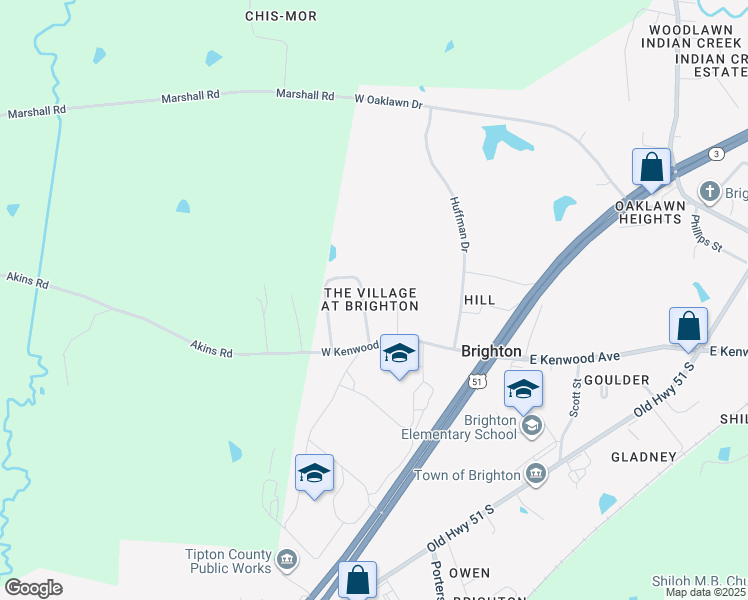 map of restaurants, bars, coffee shops, grocery stores, and more near 300 Miss Helen Circle in Brighton