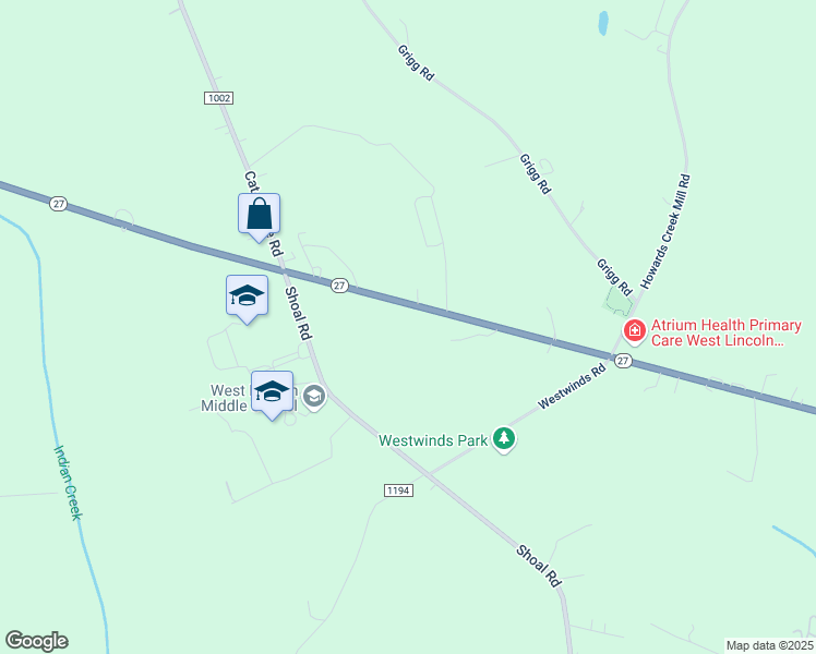 map of restaurants, bars, coffee shops, grocery stores, and more near 4319 West Highway 27 in Lincolnton