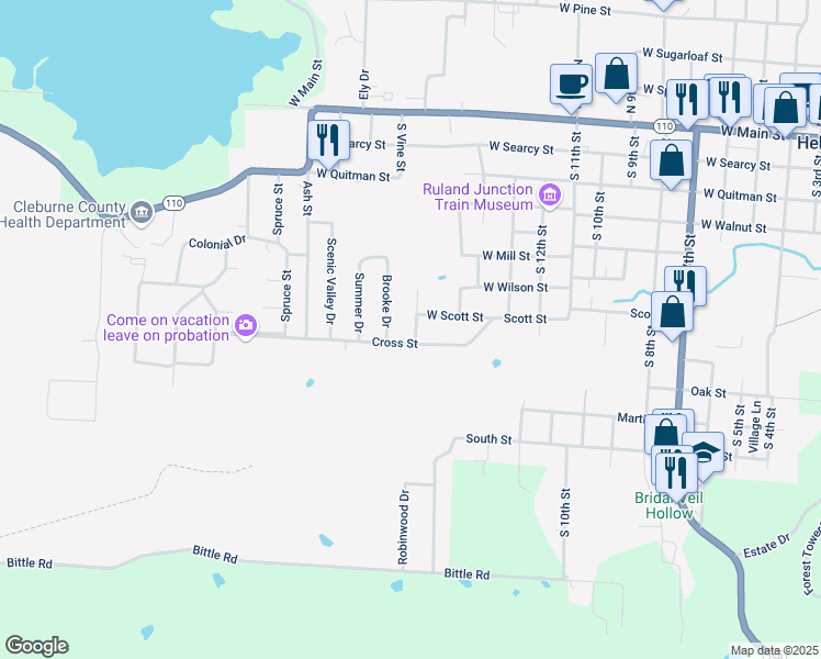 map of restaurants, bars, coffee shops, grocery stores, and more near 720 Cedar Drive in Heber Springs