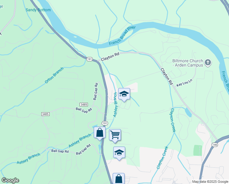 map of restaurants, bars, coffee shops, grocery stores, and more near 26 Joshua Ridge in Arden