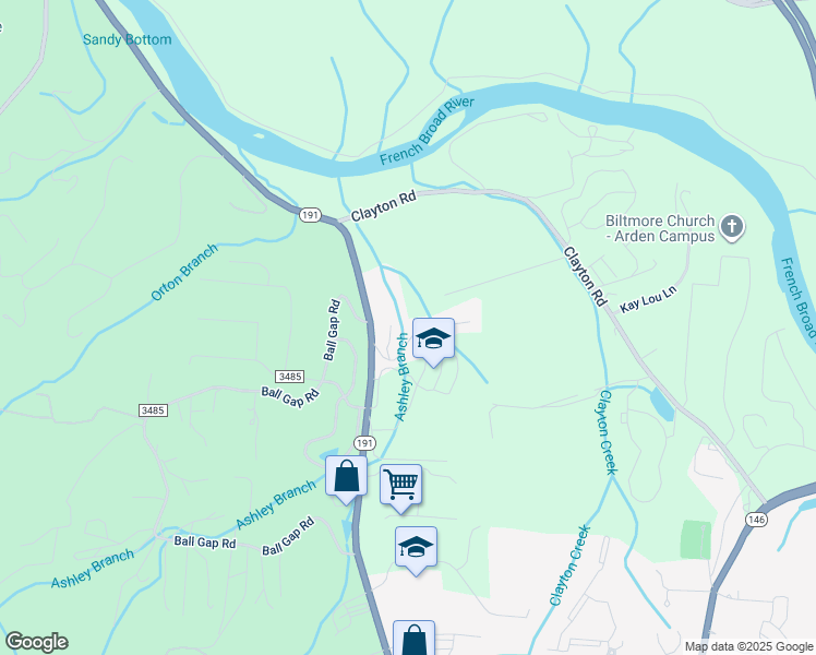 map of restaurants, bars, coffee shops, grocery stores, and more near 26 Joshua Ridge in Arden