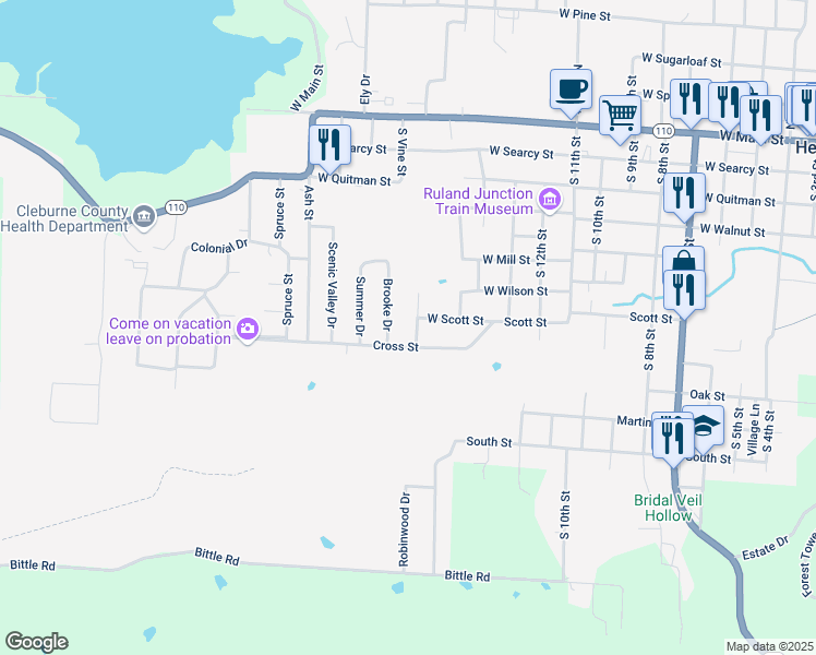 map of restaurants, bars, coffee shops, grocery stores, and more near 720 Cedar Drive in Heber Springs