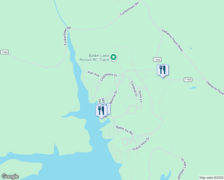map of restaurants, bars, coffee shops, grocery stores, and more near 108 Meadowview Circle in New London