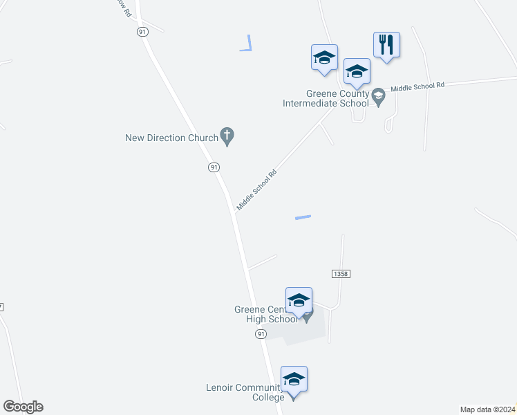 map of restaurants, bars, coffee shops, grocery stores, and more near 86 Middle School Road in Snow Hill
