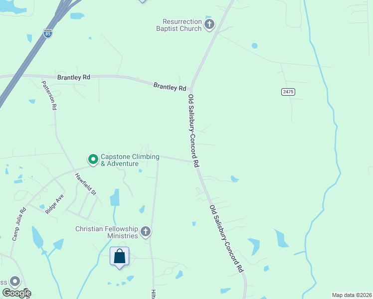 map of restaurants, bars, coffee shops, grocery stores, and more near 5027 Old Salisbury-Concord Road in Kannapolis