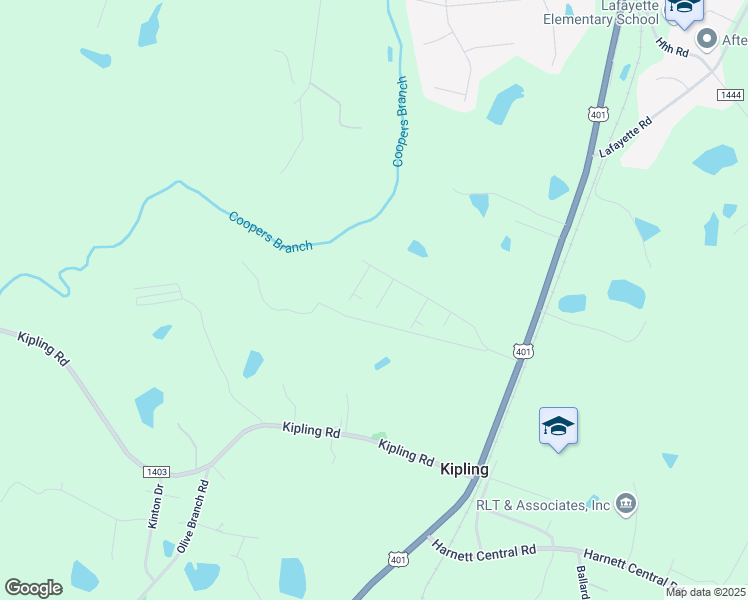 map of restaurants, bars, coffee shops, grocery stores, and more near 103 South Harrison Place Lane in Fuquay-Varina