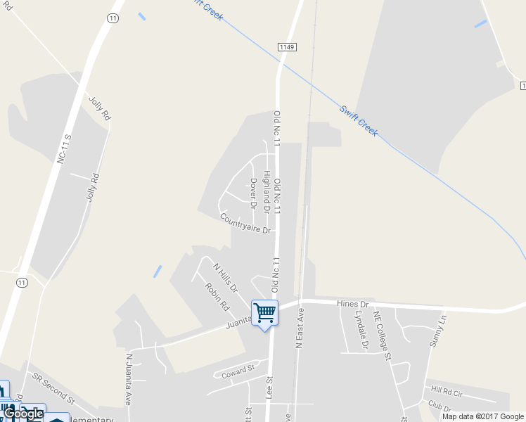 map of restaurants, bars, coffee shops, grocery stores, and more near 3702 Highland Drive in Ayden