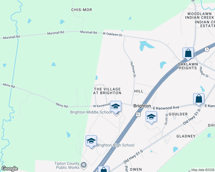 map of restaurants, bars, coffee shops, grocery stores, and more near 303 Miss Helen Circle in Brighton