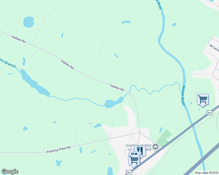 map of restaurants, bars, coffee shops, grocery stores, and more near 815 Galilee Road in Smithfield