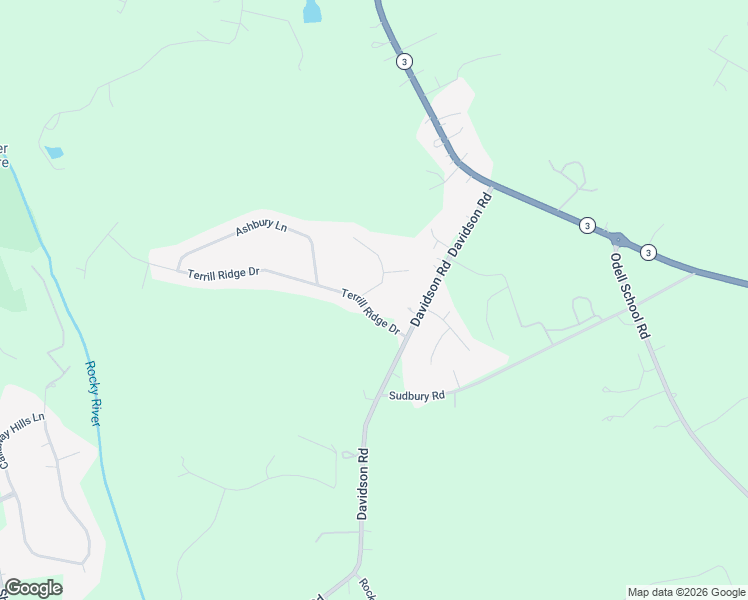 map of restaurants, bars, coffee shops, grocery stores, and more near 11410 Terrill Ridge Drive in Davidson