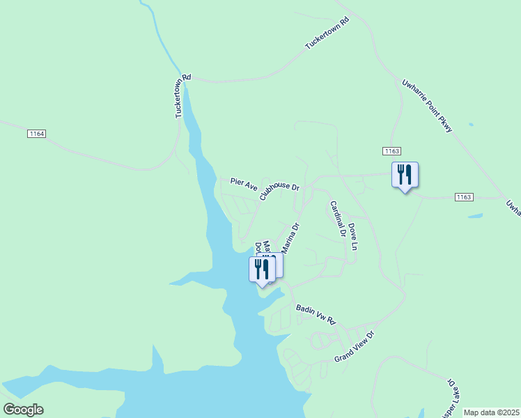 map of restaurants, bars, coffee shops, grocery stores, and more near 134 Clubhouse Drive in New London
