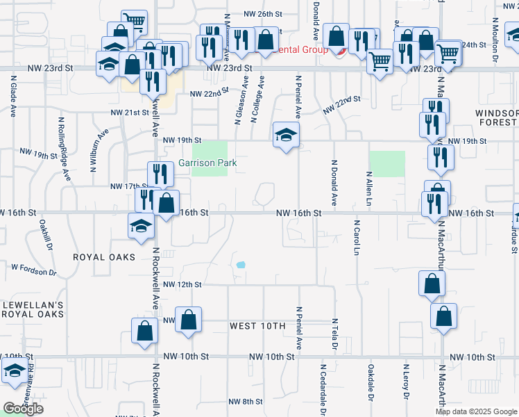 map of restaurants, bars, coffee shops, grocery stores, and more near 1760 Lionsgate Circle in Bethany
