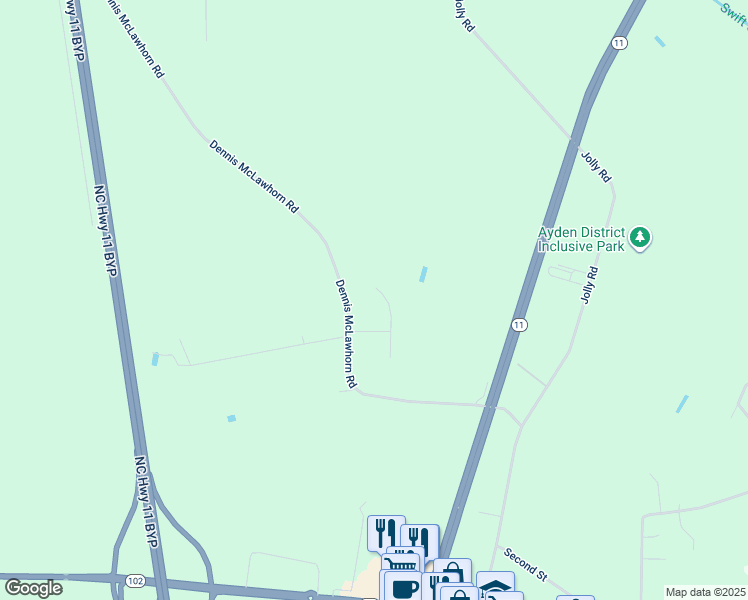 map of restaurants, bars, coffee shops, grocery stores, and more near 3814 Leland Drive in Ayden