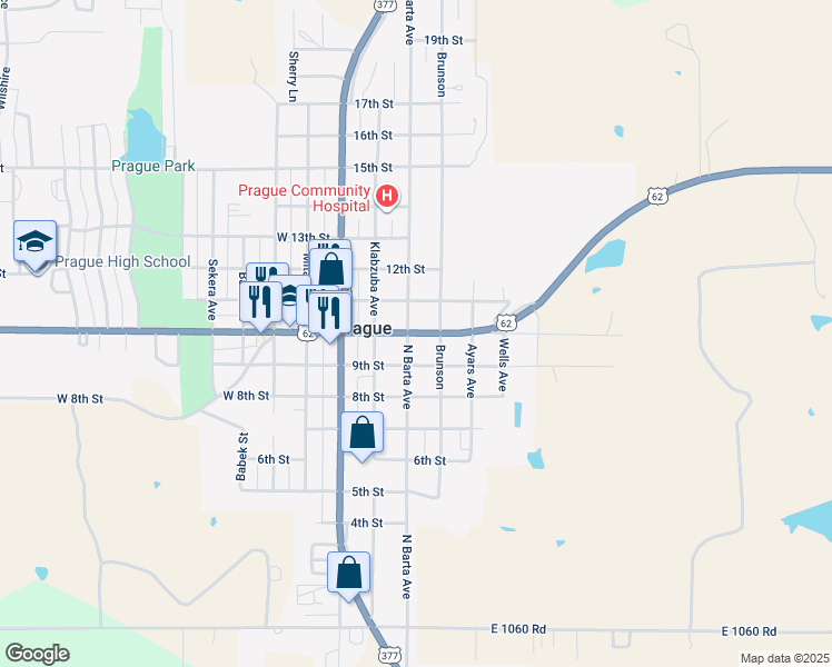 map of restaurants, bars, coffee shops, grocery stores, and more near 323 East Main Street in Stroud