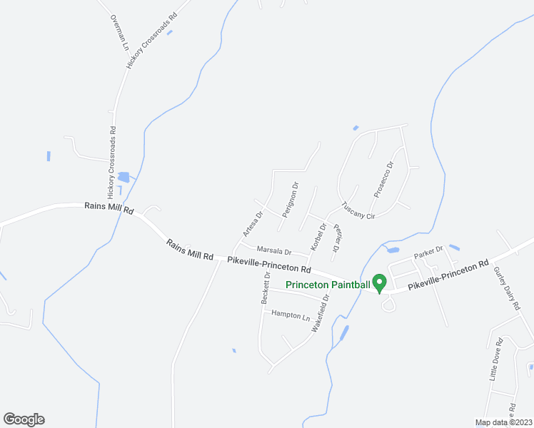 map of restaurants, bars, coffee shops, grocery stores, and more near 210 Artesa Drive in Princeton