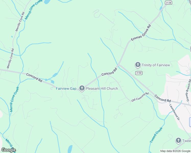 map of restaurants, bars, coffee shops, grocery stores, and more near 562 Concord Road in Fletcher