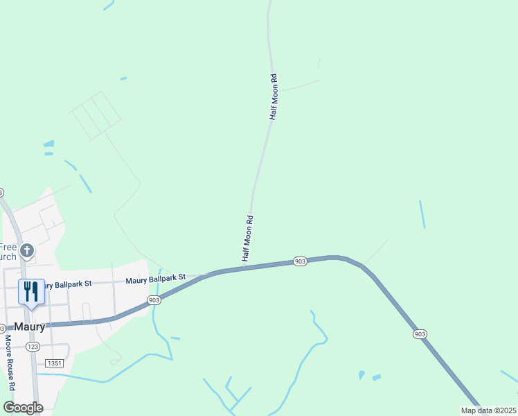 map of restaurants, bars, coffee shops, grocery stores, and more near 218 Half Moon Road in Snow Hill