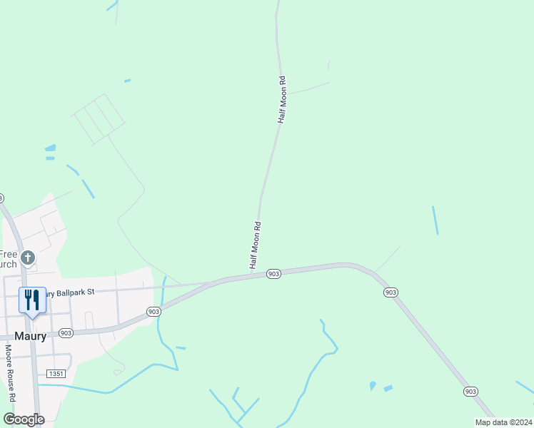 map of restaurants, bars, coffee shops, grocery stores, and more near 218 Half Moon Road in Snow Hill