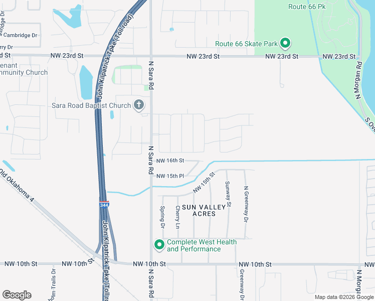 map of restaurants, bars, coffee shops, grocery stores, and more near 10512 Northwest 17th Street in Yukon