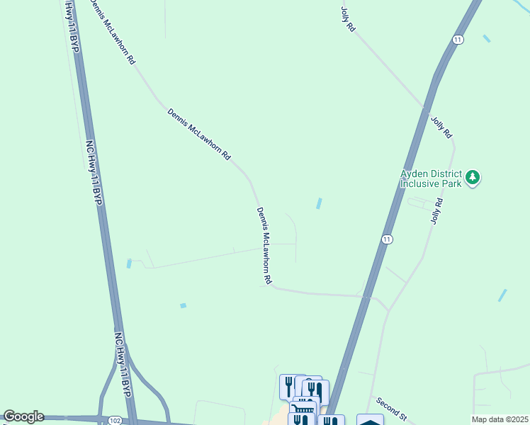 map of restaurants, bars, coffee shops, grocery stores, and more near 4019 Dennis McLawhorn Road in Ayden