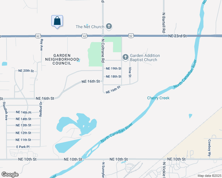 map of restaurants, bars, coffee shops, grocery stores, and more near 4238 Northeast 16th Terrace in Oklahoma City