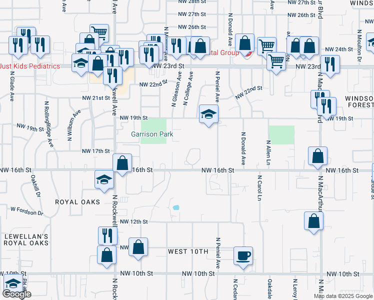 map of restaurants, bars, coffee shops, grocery stores, and more near 1760 Lionsgate Circle in Bethany