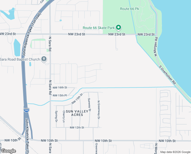 map of restaurants, bars, coffee shops, grocery stores, and more near 10227-10237 Northwest 15th Street in Oklahoma City