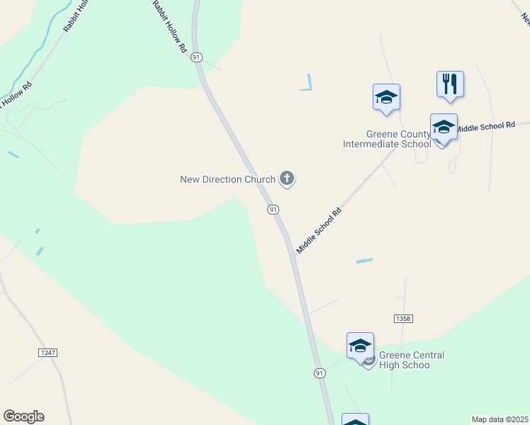 map of restaurants, bars, coffee shops, grocery stores, and more near 1701 North Carolina 91 in Snow Hill