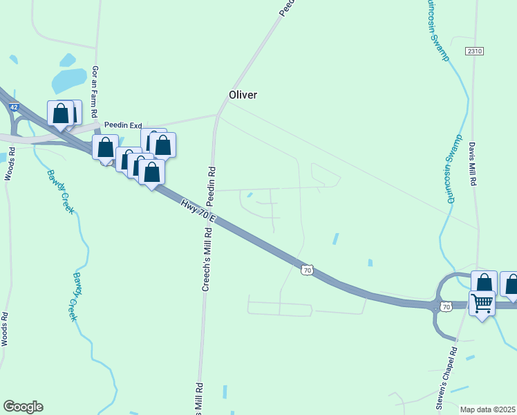 map of restaurants, bars, coffee shops, grocery stores, and more near 2017 Keith Lane in Selma
