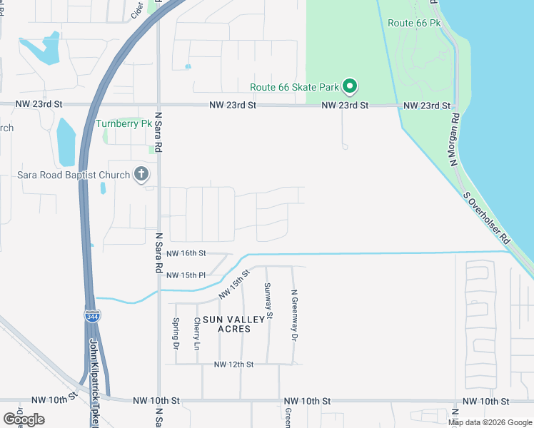 map of restaurants, bars, coffee shops, grocery stores, and more near Northwest 16th Street in Oklahoma City