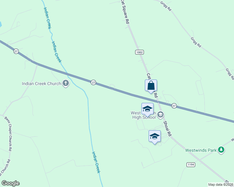 map of restaurants, bars, coffee shops, grocery stores, and more near 4671 West 27 Highway in Lincoln County