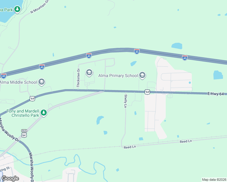 map of restaurants, bars, coffee shops, grocery stores, and more near 1282 U.S. 64 in Alma